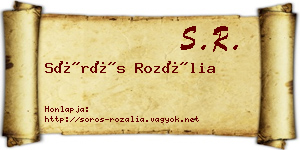 Sörös Rozália névjegykártya
